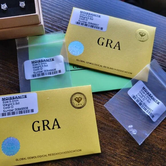 1 CARAT TOTAL WEIGHT CERTIFIED MOISSANITE EARRINGS NWT - Picture 8 of 8